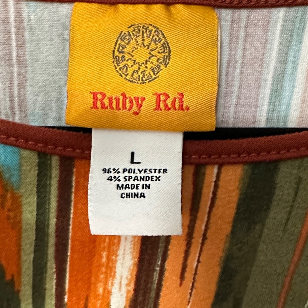 RUBY RD Multicolor Striped Long Sleeve Top - Picture 2 of 4